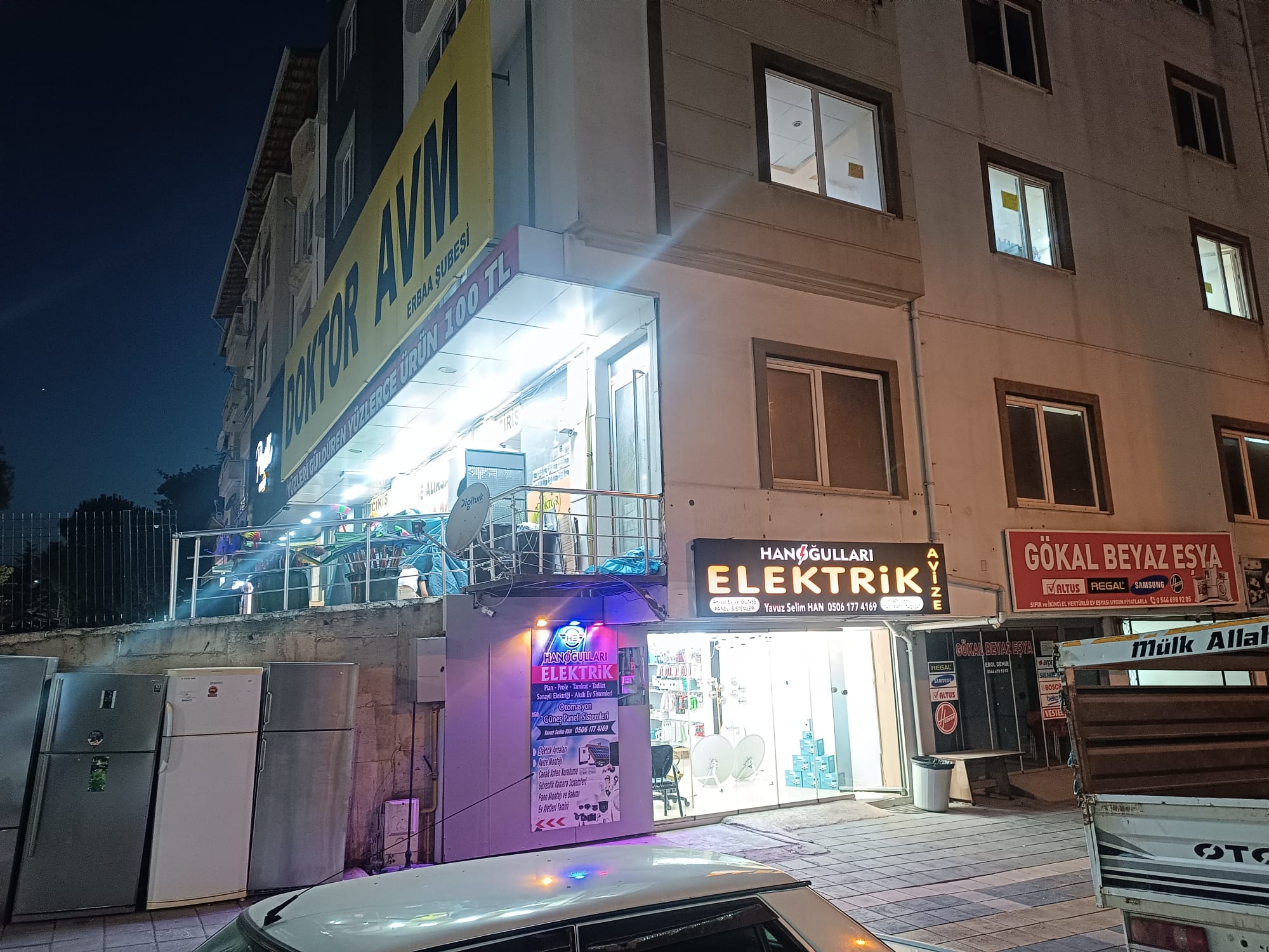 Hanoğulları Elektrik Erbaa mağaza ve tabelası